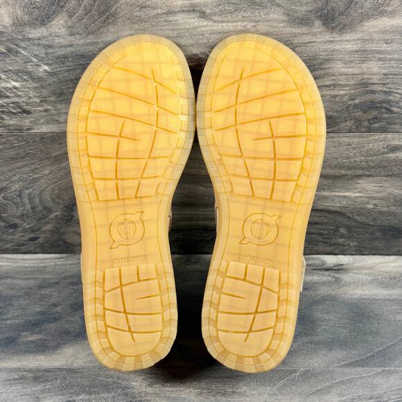 NIB Born Manta 10M Tan Mix Media Leather Slingback Flat Strappy Comfort Sandals - Picture 7 of 9